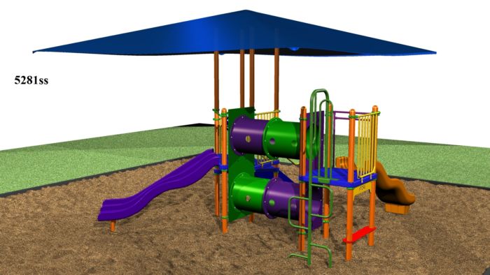 Our sunshade playground has eight play events!