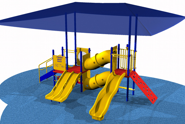 ADA Compliant Playground system with various play activities for children