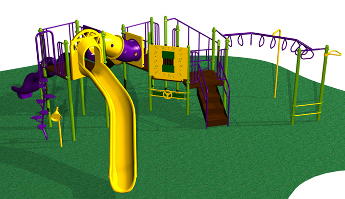 An intricate playground system with something for everyone