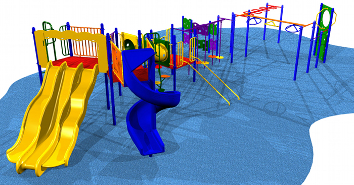 Kids playground system perfect for developing upper body strength