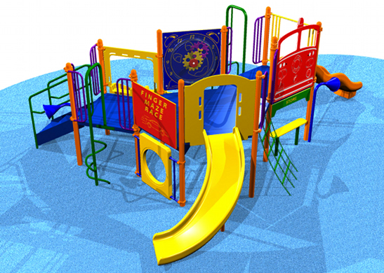 Interactive-paneled Playground system with various play activities for kids