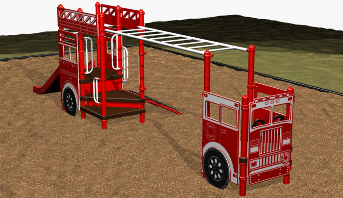 Fire Ladder Truck Play System for Kids 3-5