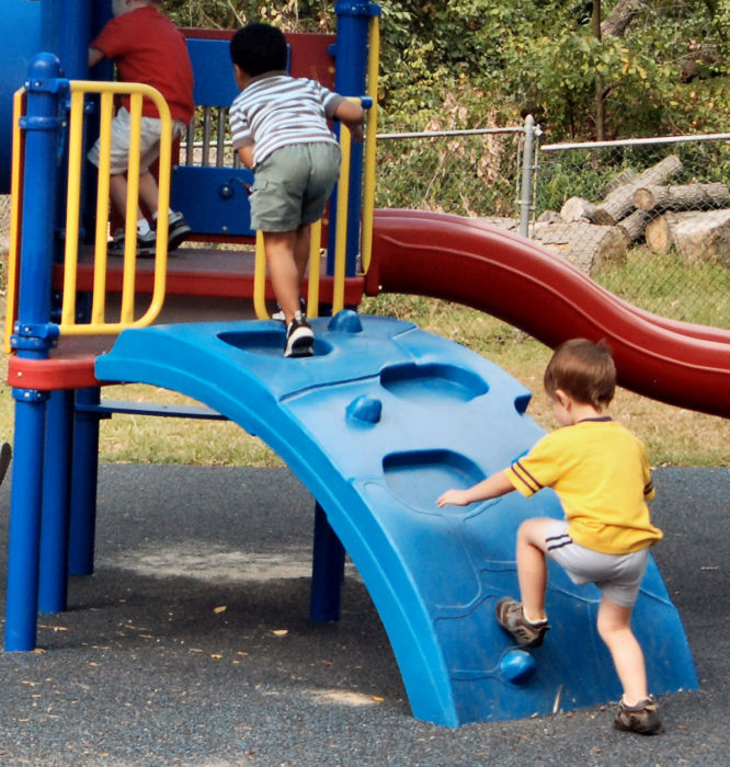 Angled Playground Rock Wall