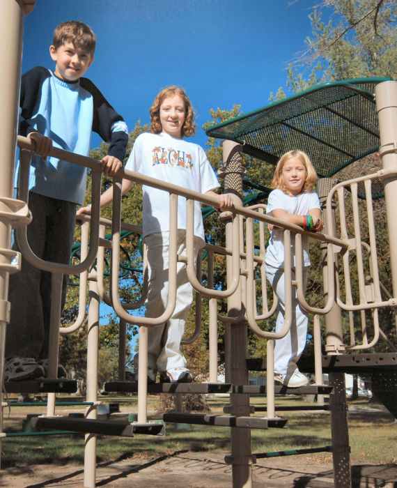 Alternating Up & Down Playground Bridge