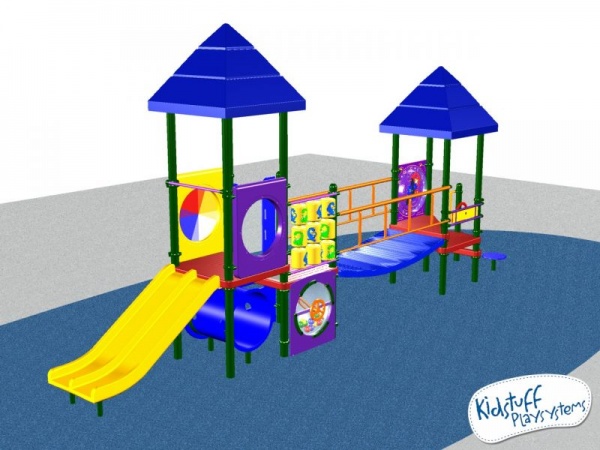 Playground Model 7167-161 Playsystem Colorful Playground system with 10 play activities for kids