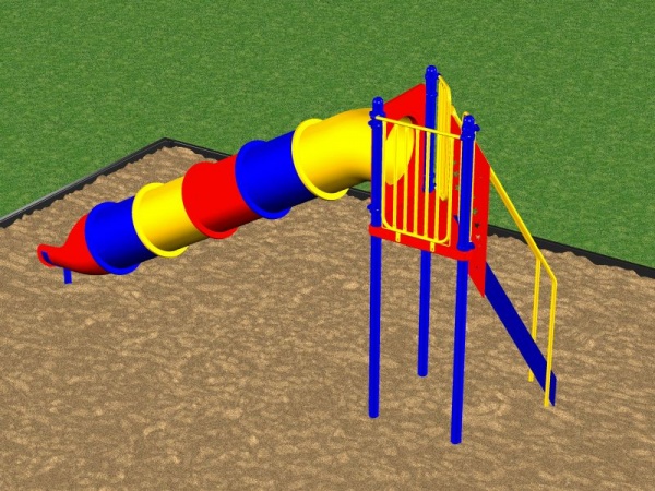 6ft Freestanding Tube Slide for Playground - Tube SliDe View 2