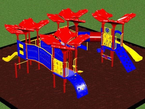 Preschool Playground system with various play events for kids