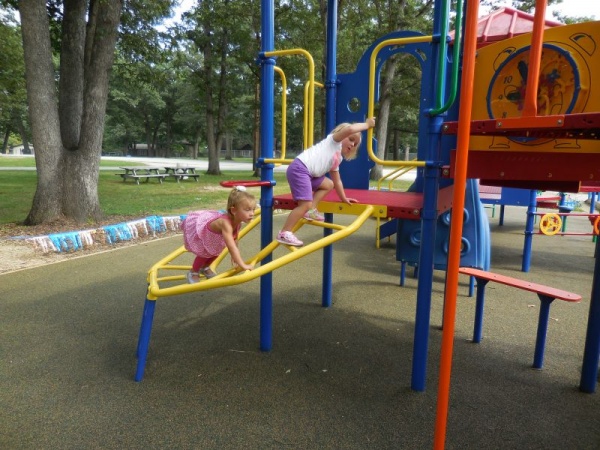 climb around ladder on playground