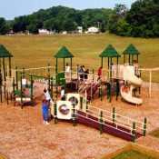 ADA compliant playground with wheelchair ramps